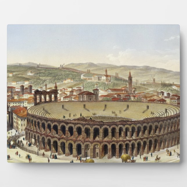 View of the Roman Amphitheatre, Verona, engraved b Plaque (Front)