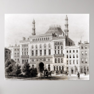 View of the Royal Panopticon of Science and Poster