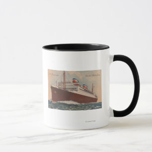 View of the S.S. Manhattan Cunard Cruise Ship Mug