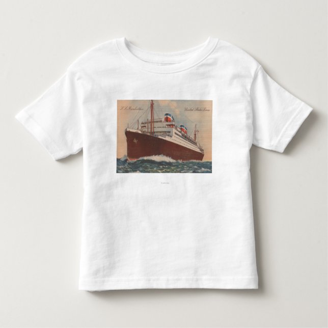 View of the S.S. Manhattan Cunard Cruise Ship Toddler T-Shirt (Front)