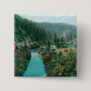 View of the Sacramento River Canyon on SP 15 Cm Square Badge