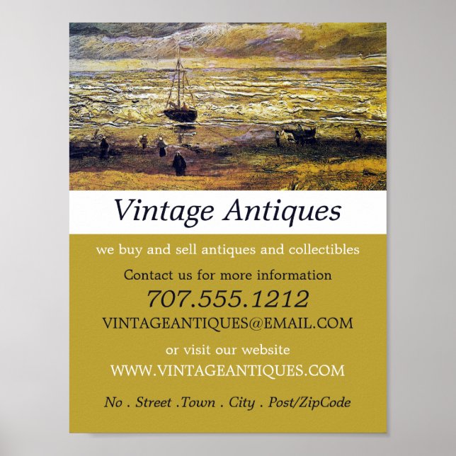 View Of The Sea At Scheveningen, Antique Store Poster (Front)