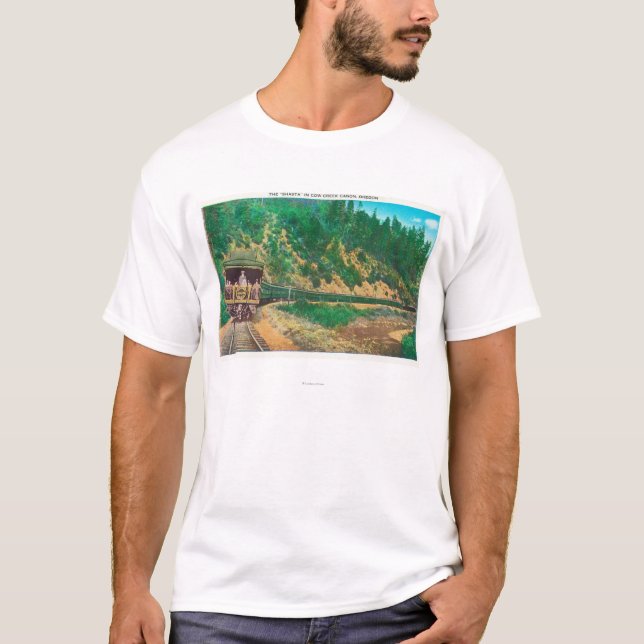 View of the Shasta TrainCow Creek Canyon, OR T-Shirt (Front)