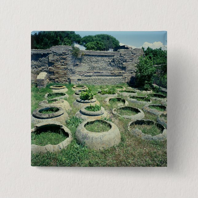 View of the shops 15 cm square badge (Front)