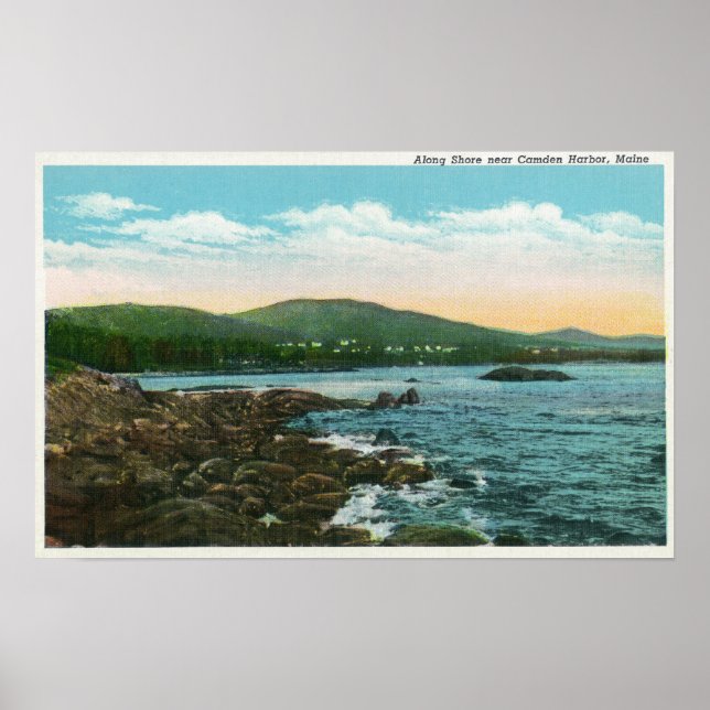 View of the Shore near Camden Harbour Poster (Front)