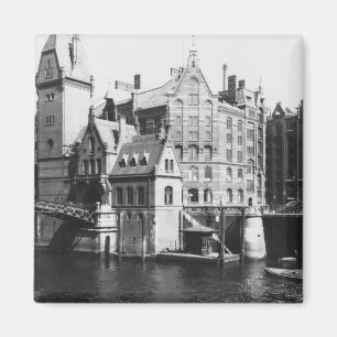 View of the Speicherstadt  Hamburg, c.1910 Magnet