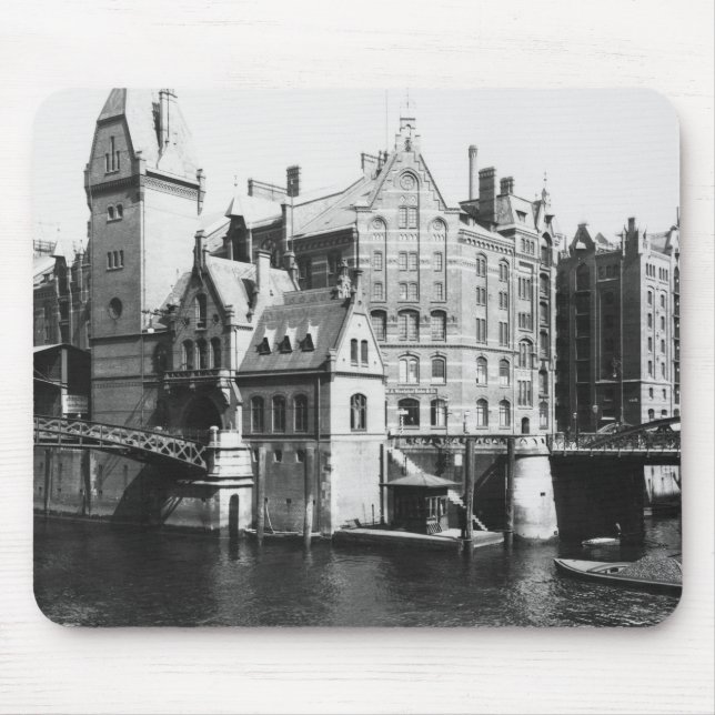View of the Speicherstadt  Hamburg, c.1910 Mouse Pad (Front)