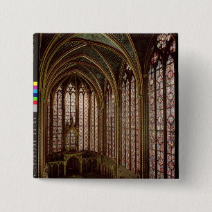 View of the stained glass windows 15 cm square badge