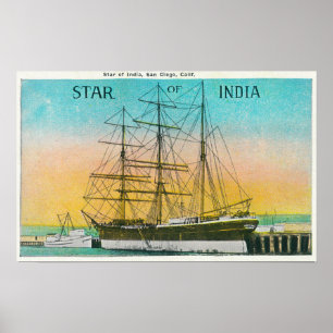 View of the Star of India Boat Docked Poster