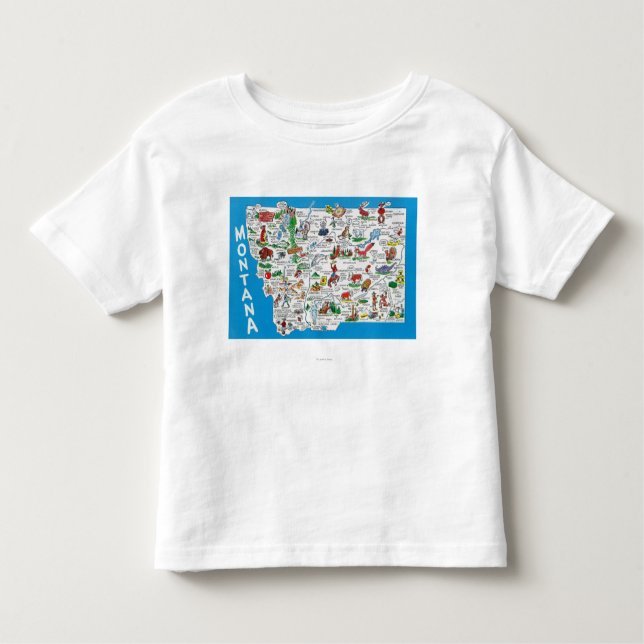 View of the State with Cartoons, Scenic Spots Toddler T-Shirt (Front)