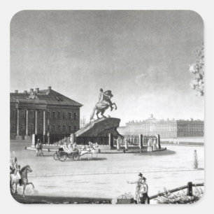 View of the statue of Peter the Great Square Sticker