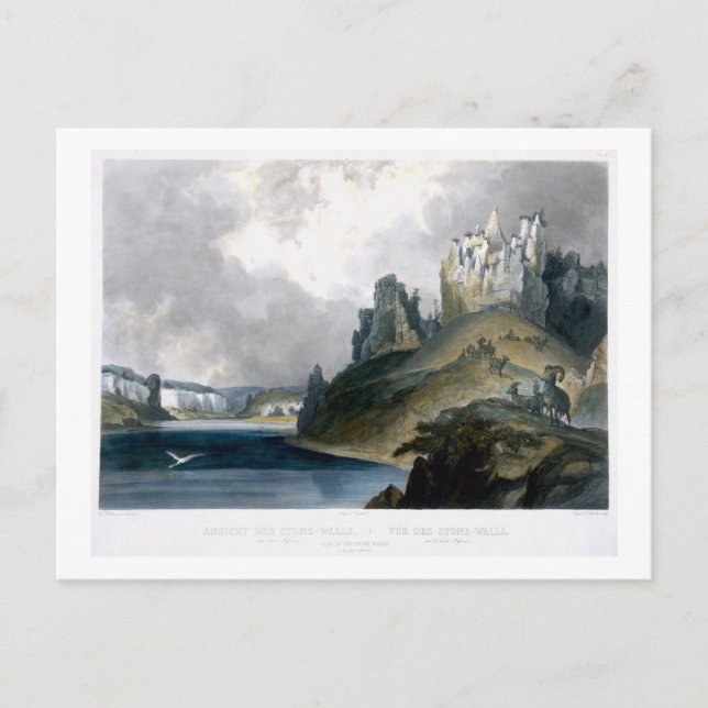 View of the Stone Walls on the Upper Missouri, pla Postcard (Front)