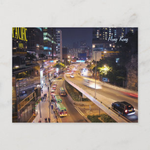View of the streets of Hong Kong Postcard