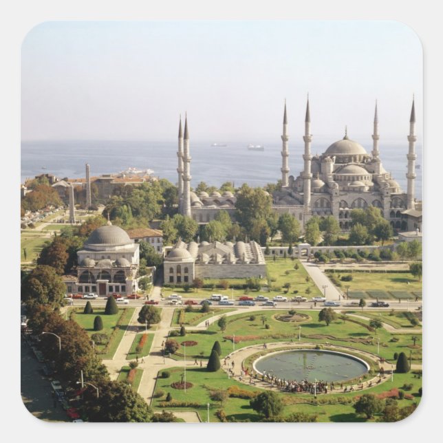 View of the Sultan Ahmet Camii  built 1609-16 Square Sticker (Front)