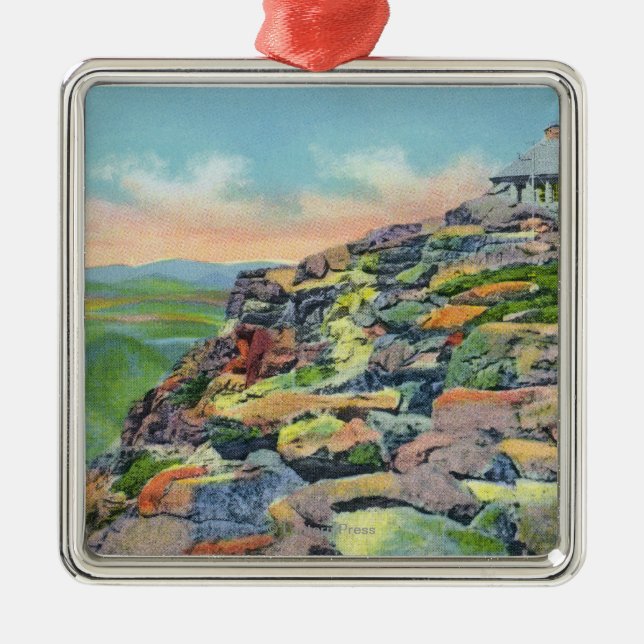 View of the Summit House, Elevator Terminal Metal Ornament (Front)