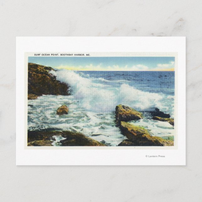 View of the Surf at Ocean Point Postcard (Front)
