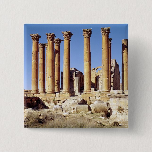 View of the Temple of Artemis, built c.386 AD 15 Cm Square Badge (Front)