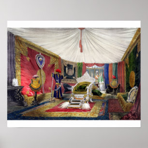 View of the tented room and ivory carved throne, i poster