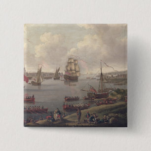 View of the Thames, 1761 15 Cm Square Badge