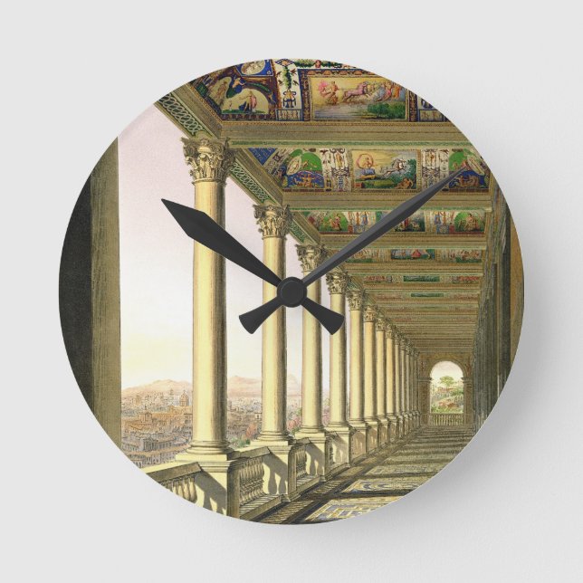 View of the third floor Loggia at the Vatican, wit Round Clock (Front)