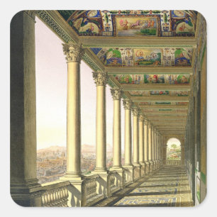 View of the third floor Loggia at the Vatican, wit Square Sticker