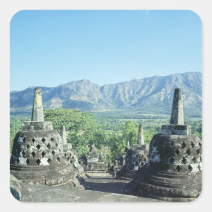 View of the three circular terraces square sticker