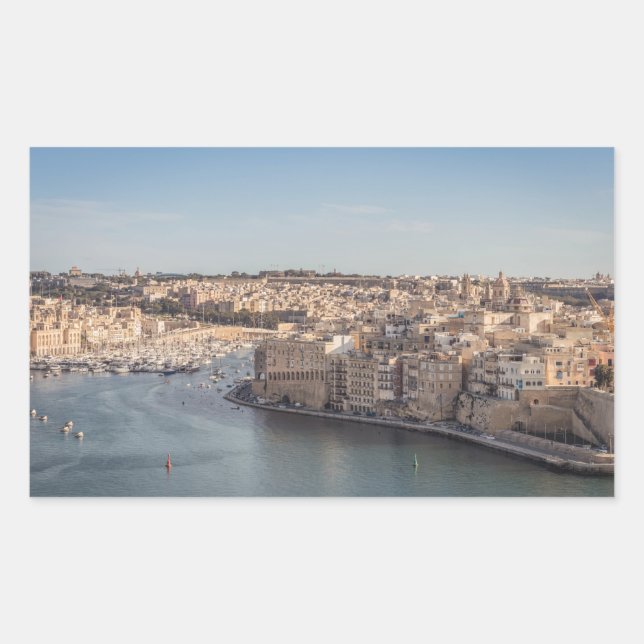 View of the three cities, Malta Rectangular Sticker (Front)