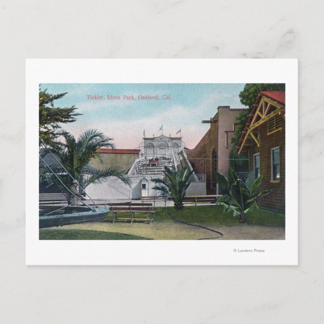 View of the Tickler Ride at Idora Park Postcard (Front)