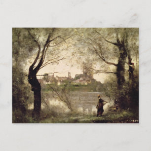 View of the Town and Cathedral of Mantes Postcard