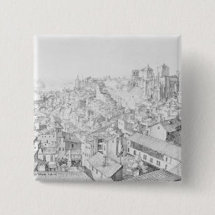View of the Town of Avignon and its surroundings 15 Cm Square Badge