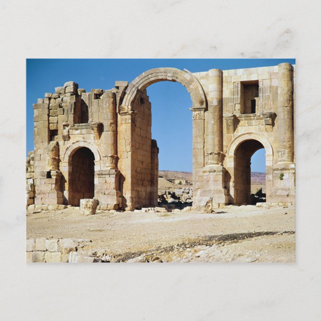 View of the Triumphal Arch, built c.129 AD Postcard (Front)