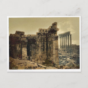 View of the two temples, Baalbek, Holy Land, (i.e. Postcard