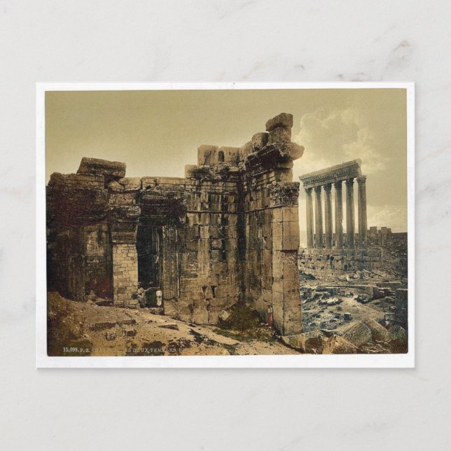 View of the two temples, Baalbek, Holy Land, (i.e. Postcard (Front)