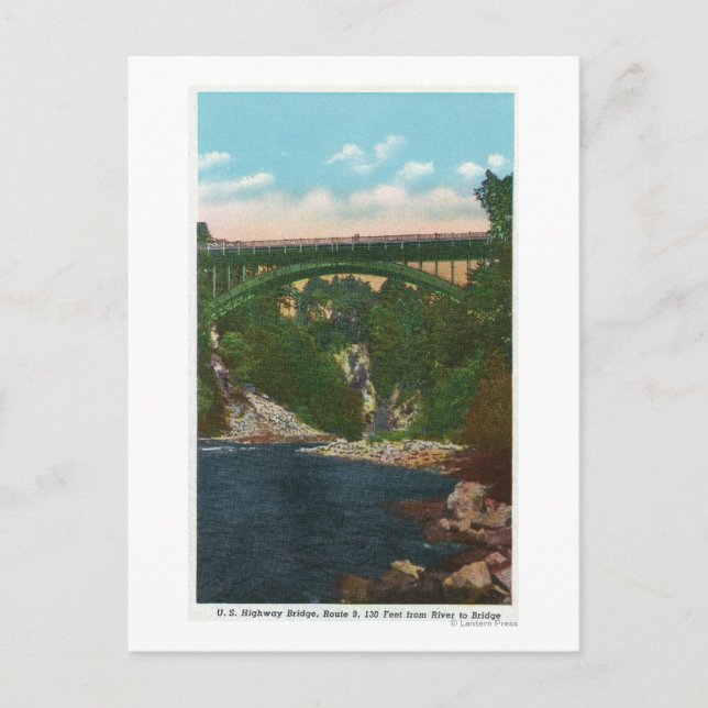 View of the US Hwy Bridge, Route 9 Postcard (Front)