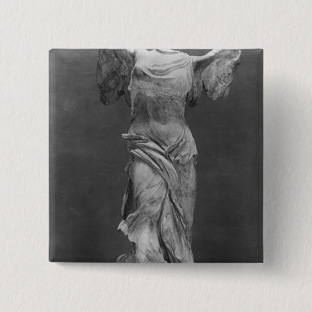 View of the Victory Samothrace in Louvre museum 15 Cm Square Badge (Front)