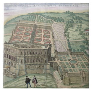 View of the Villa Farnese and the Gardens, from 'C Ceramic Tile