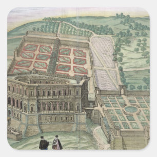 View of the Villa Farnese and the Gardens, from 'C Square Sticker