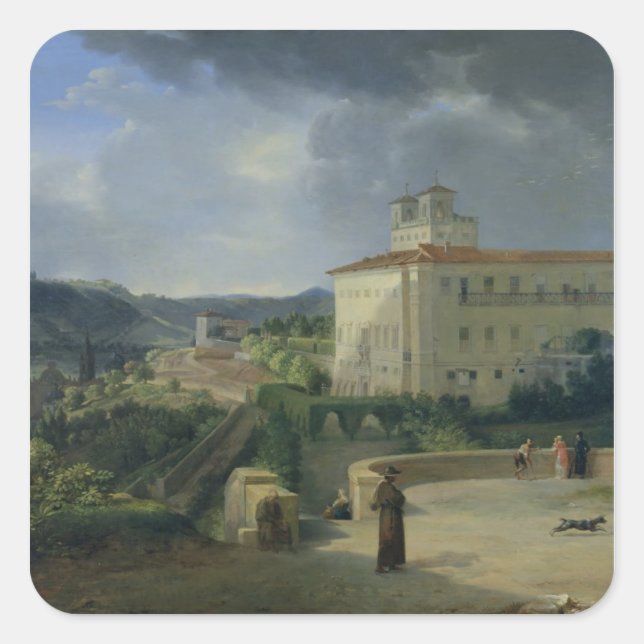View of the Villa Medici, Rome, 1813 Square Sticker (Front)