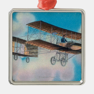 View of the Voisin BiplaneFrance Metal Ornament