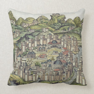View of the walled city of Constantinople, from th Cushion
