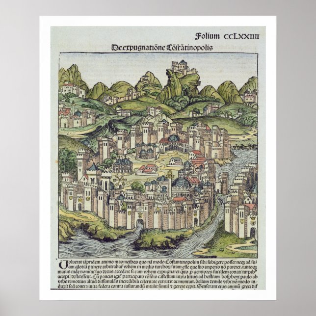 View of the walled city of Constantinople, from th Poster (Front)