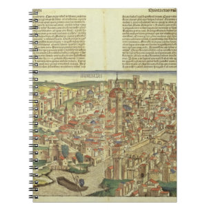 View of the walled city of Florence, from the Nure Notebook