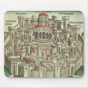 View of the walled city of Jerusalem showing the T Mouse Pad