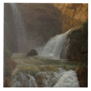View of the Waterfalls at Tivoli (by Bidauld) Ceramic Tile