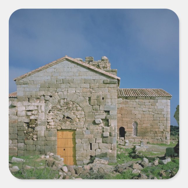 View of the west facade, built c.862-930 square sticker (Front)