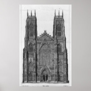 View of the West Front of York Cathedral Poster