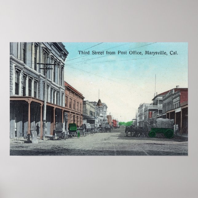 View of Third Street from the Post Office Poster (Front)