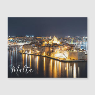 View of Three cities in Malta at night