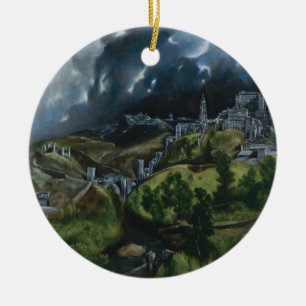 View of Toledo by El Greco Ceramic Tree Decoration