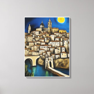 View of Toledo - Surreal Cityscape Painting Canvas Print